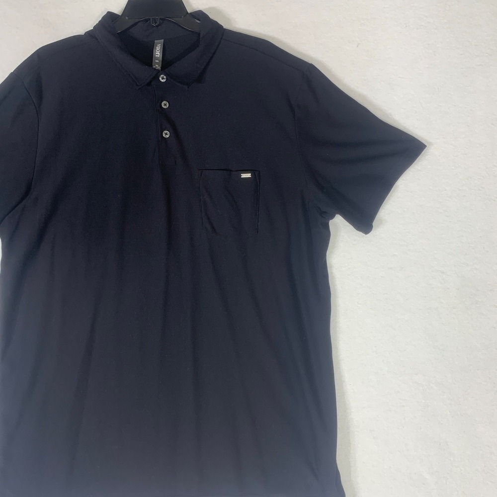 Vuori Ace Polo Shirt Mens XL Black Short Sleeve Polo Pocket Logo Athleisure - Picture 4 of 11